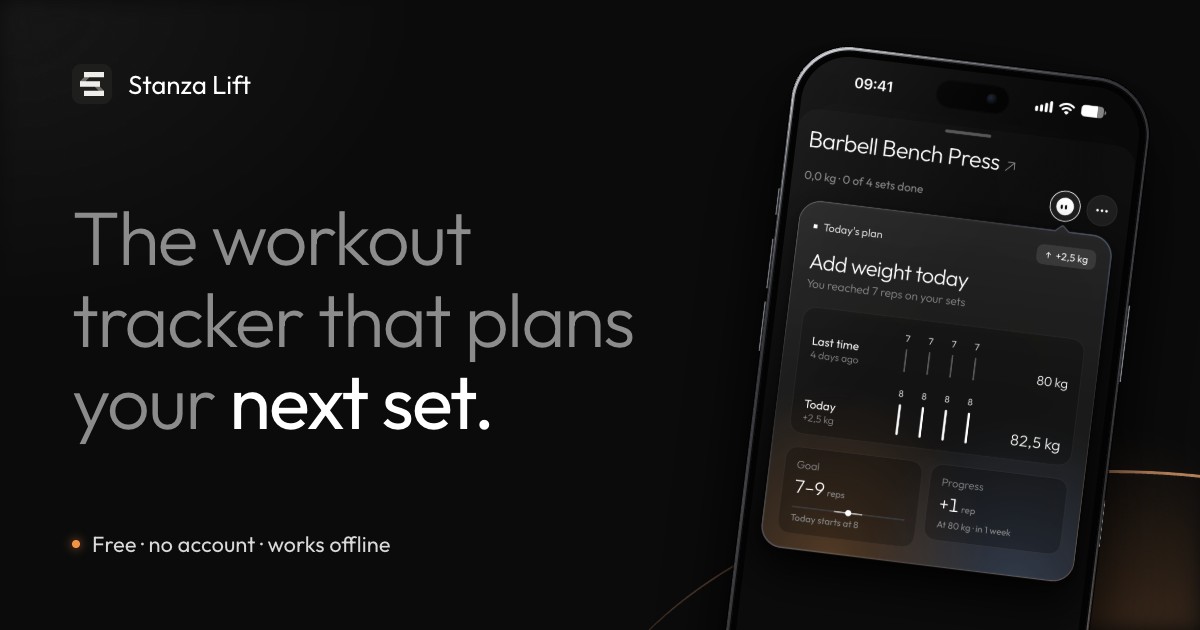 Stanza Lift - (not just another) workout tracker. This one adjusts to you, set by set